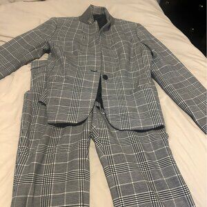 Banana Republic Classic Gray Checkered Suit